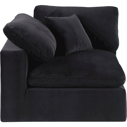 Comfy Black Velvet Modular Corner Chair