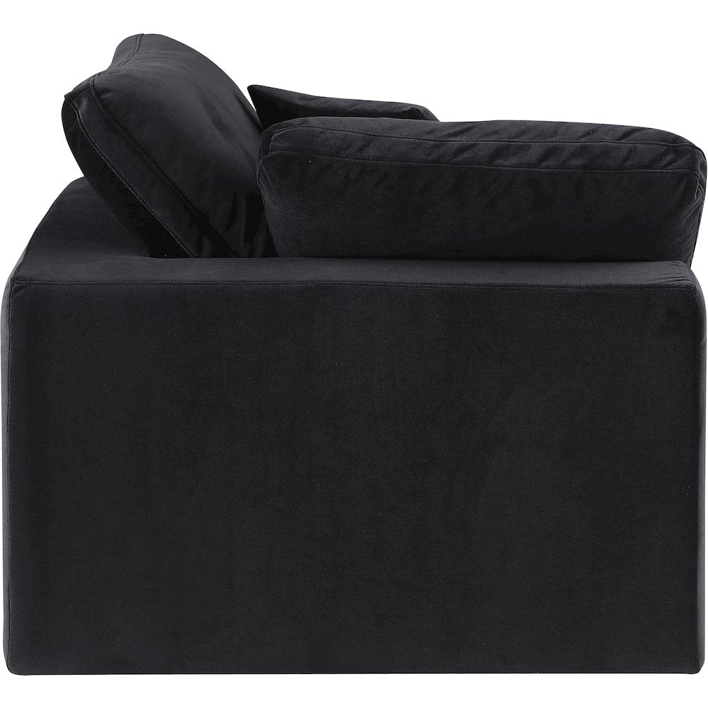 Comfy Black Velvet Modular Corner Chair