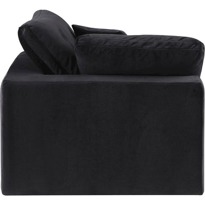 Comfy Black Velvet Modular Corner Chair