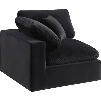 Comfy Black Velvet Modular Corner Chair