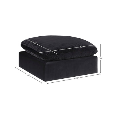 Comfy Black Velvet Modular Ottoman