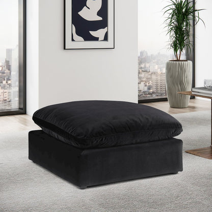 Comfy Black Velvet Modular Ottoman