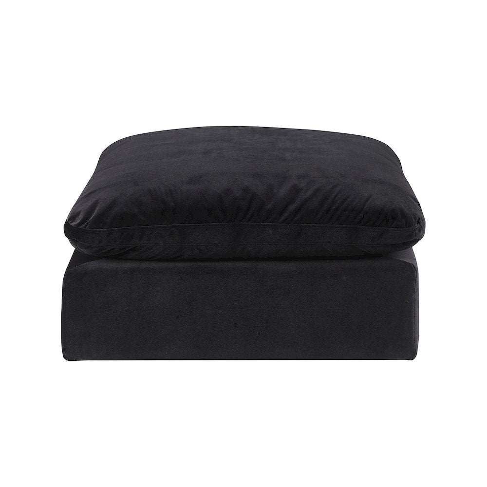 Comfy Black Velvet Modular Ottoman