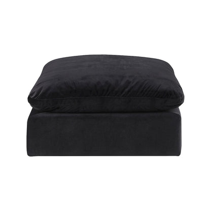Comfy Black Velvet Modular Ottoman