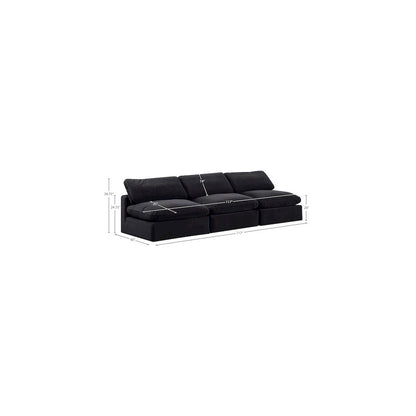 Comfy Black Velvet Modular Sofa