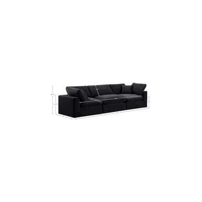 Comfy Black Velvet Modular Sofa