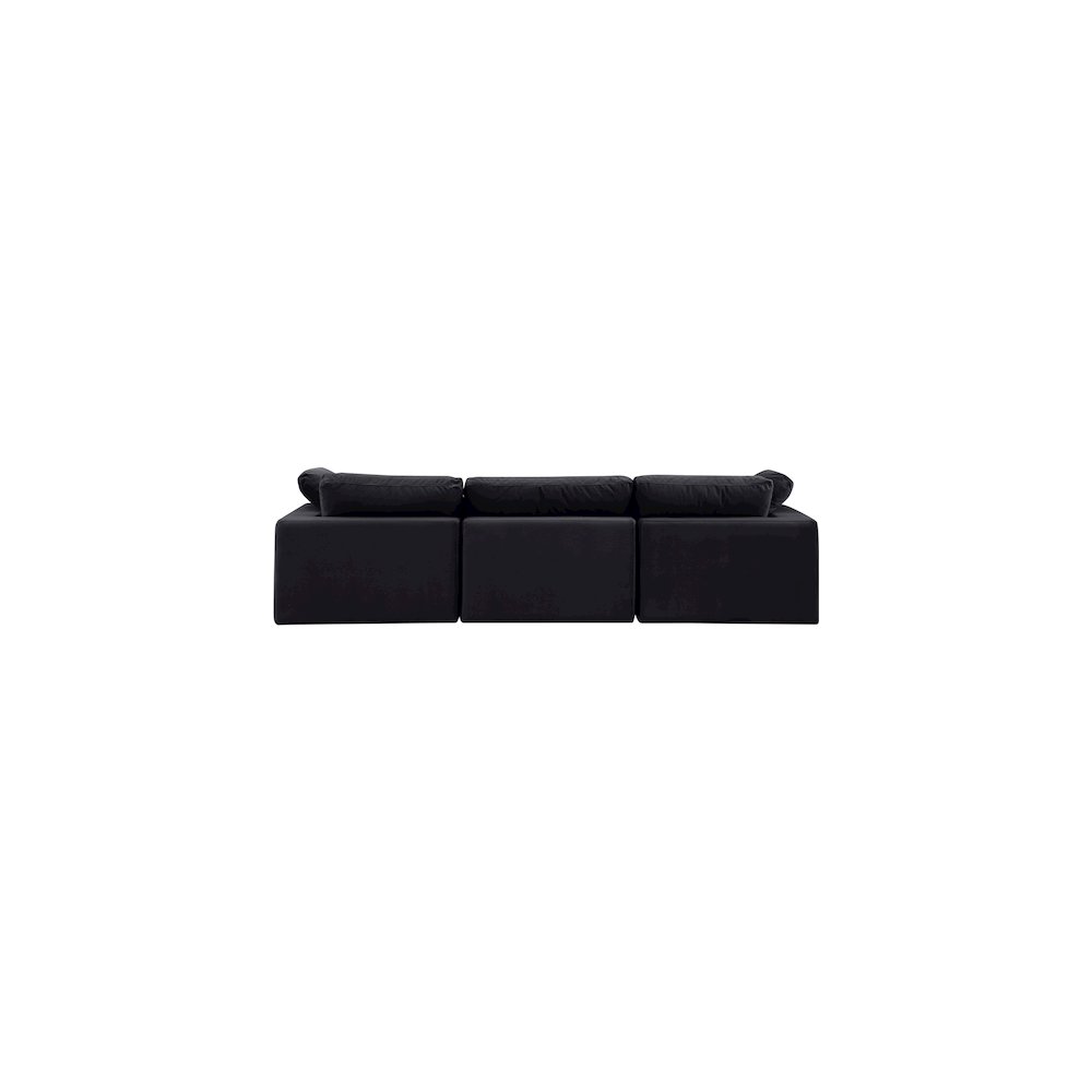 Comfy Black Velvet Modular Sofa