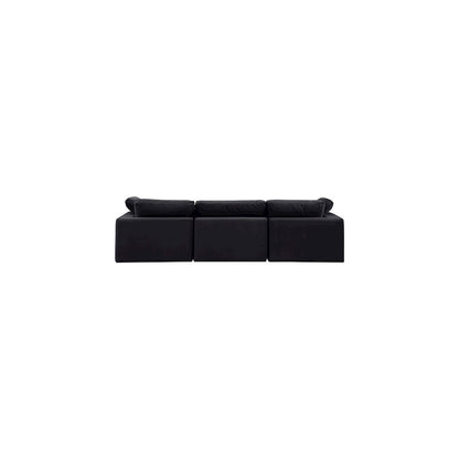 Comfy Black Velvet Modular Sofa