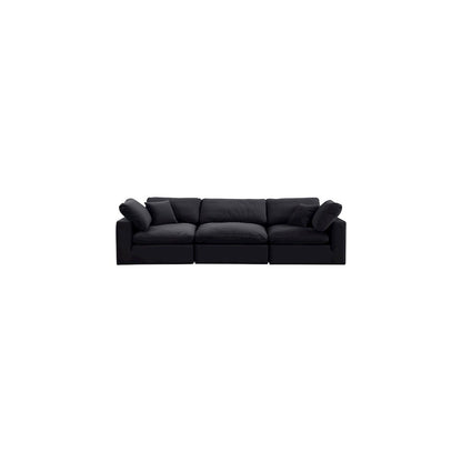 Comfy Black Velvet Modular Sofa