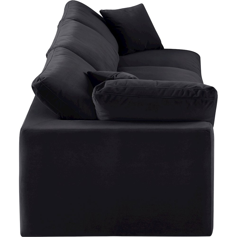 Comfy Black Velvet Modular Sofa