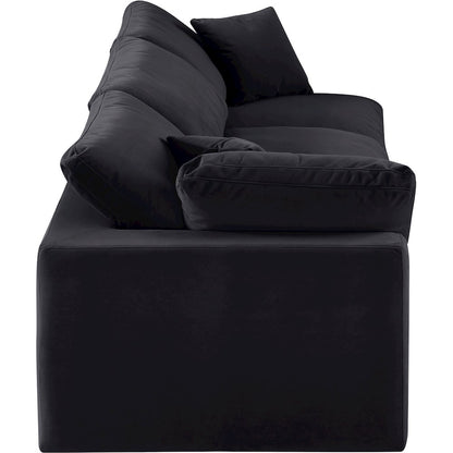 Comfy Black Velvet Modular Sofa