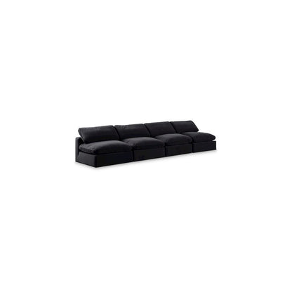 Comfy Black Velvet Modular Sofa
