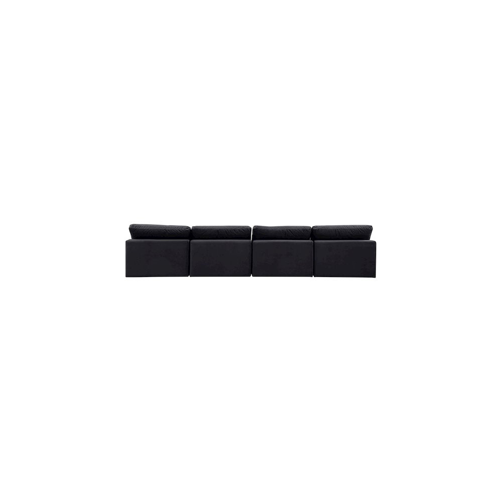 Comfy Black Velvet Modular Sofa