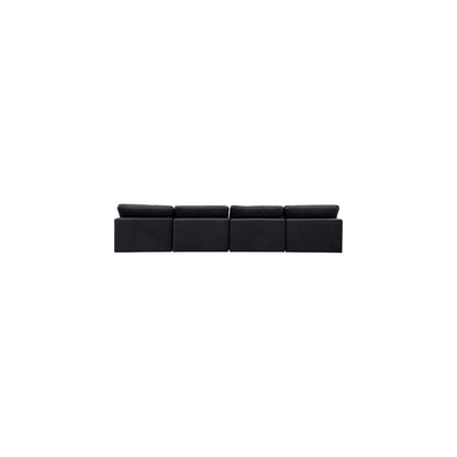 Comfy Black Velvet Modular Sofa