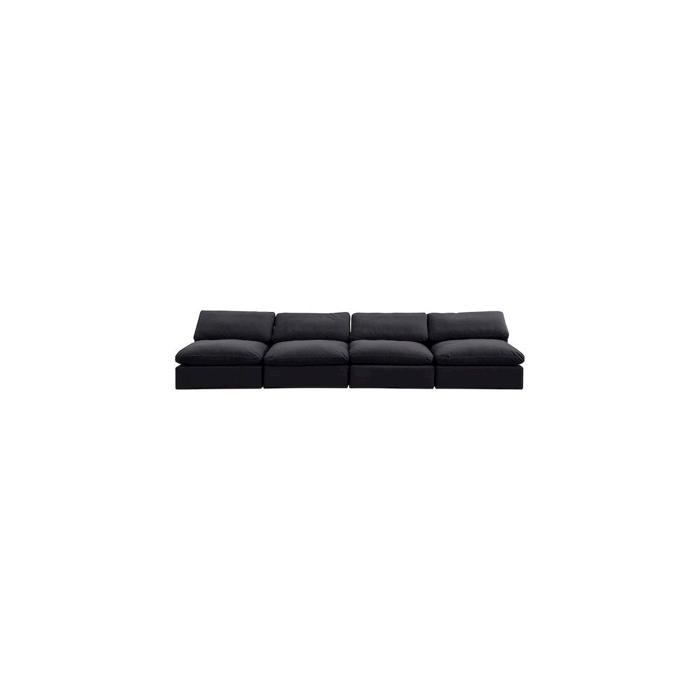 Comfy Black Velvet Modular Sofa