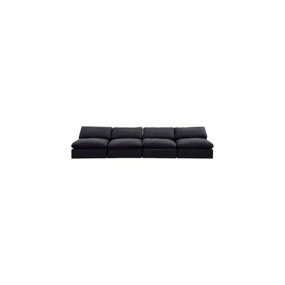 Comfy Black Velvet Modular Sofa