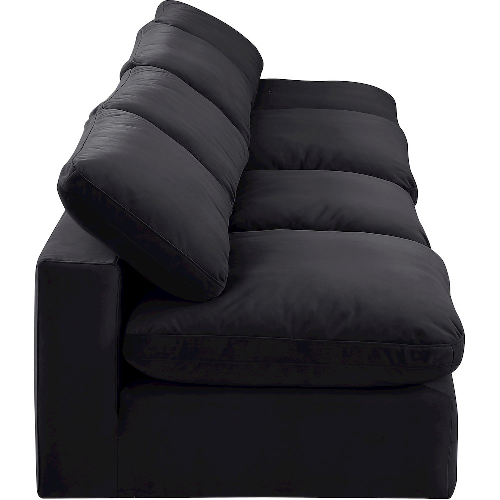 Comfy Black Velvet Modular Sofa