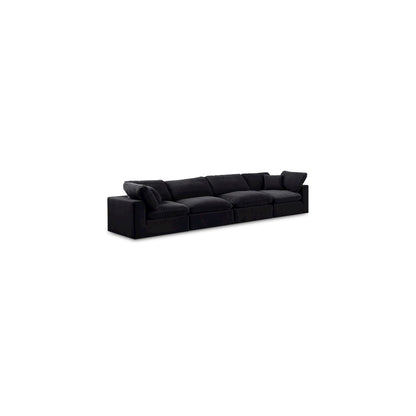 Comfy Black Velvet Modular Sofa