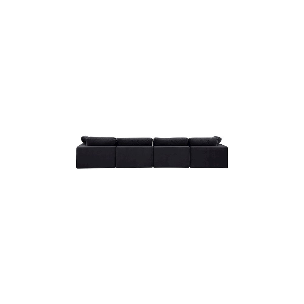 Comfy Black Velvet Modular Sofa