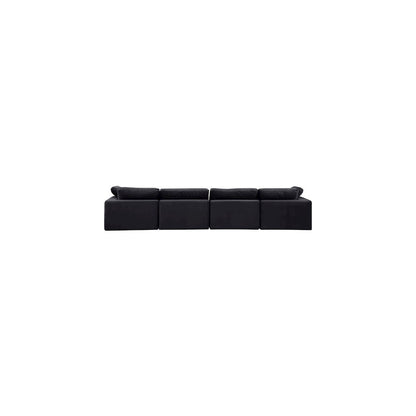 Comfy Black Velvet Modular Sofa