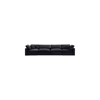 Comfy Black Velvet Modular Sofa