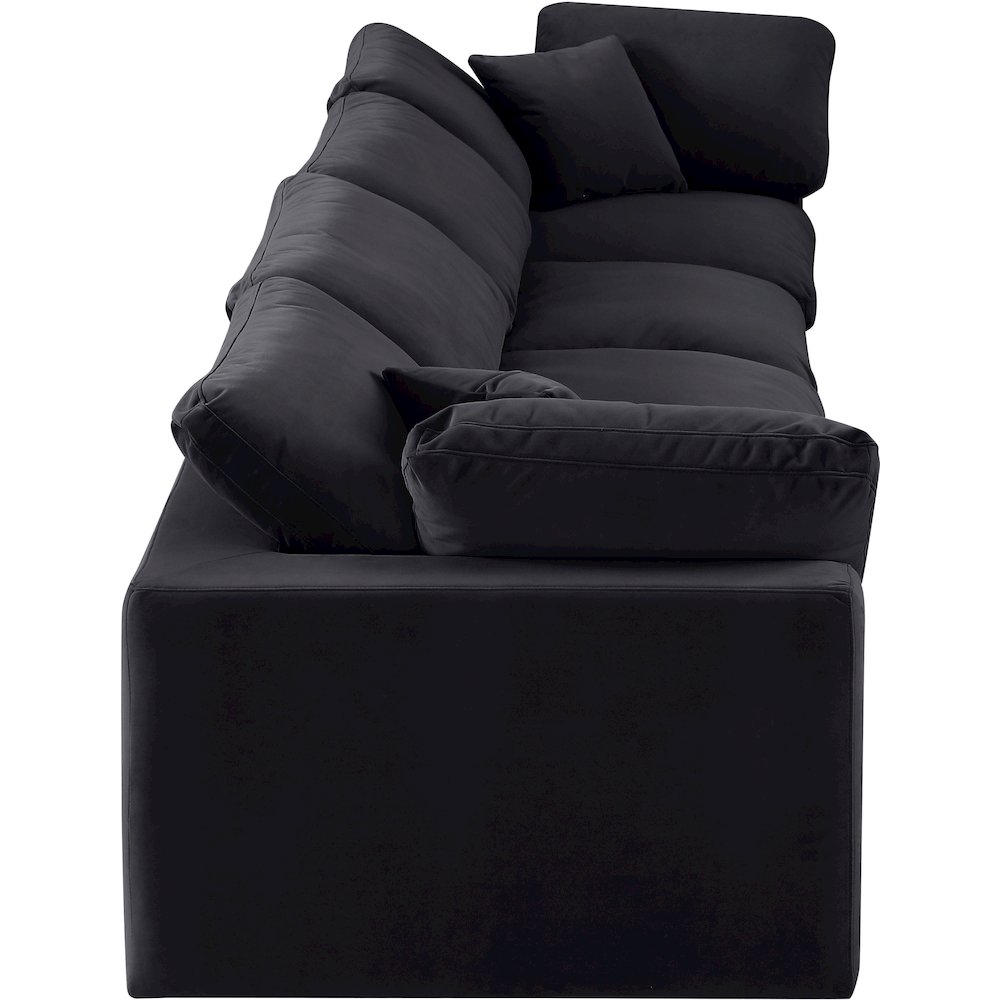 Comfy Black Velvet Modular Sofa