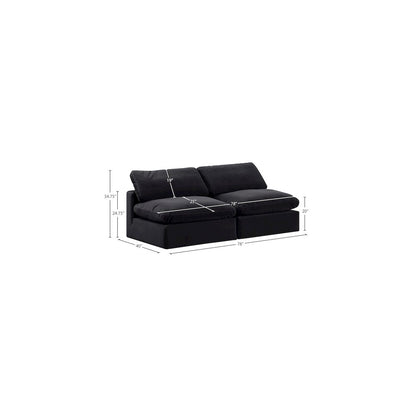 Comfy Black Velvet Modular Sofa