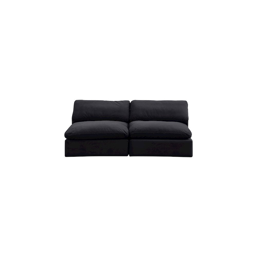 Comfy Black Velvet Modular Sofa