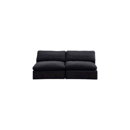 Comfy Black Velvet Modular Sofa