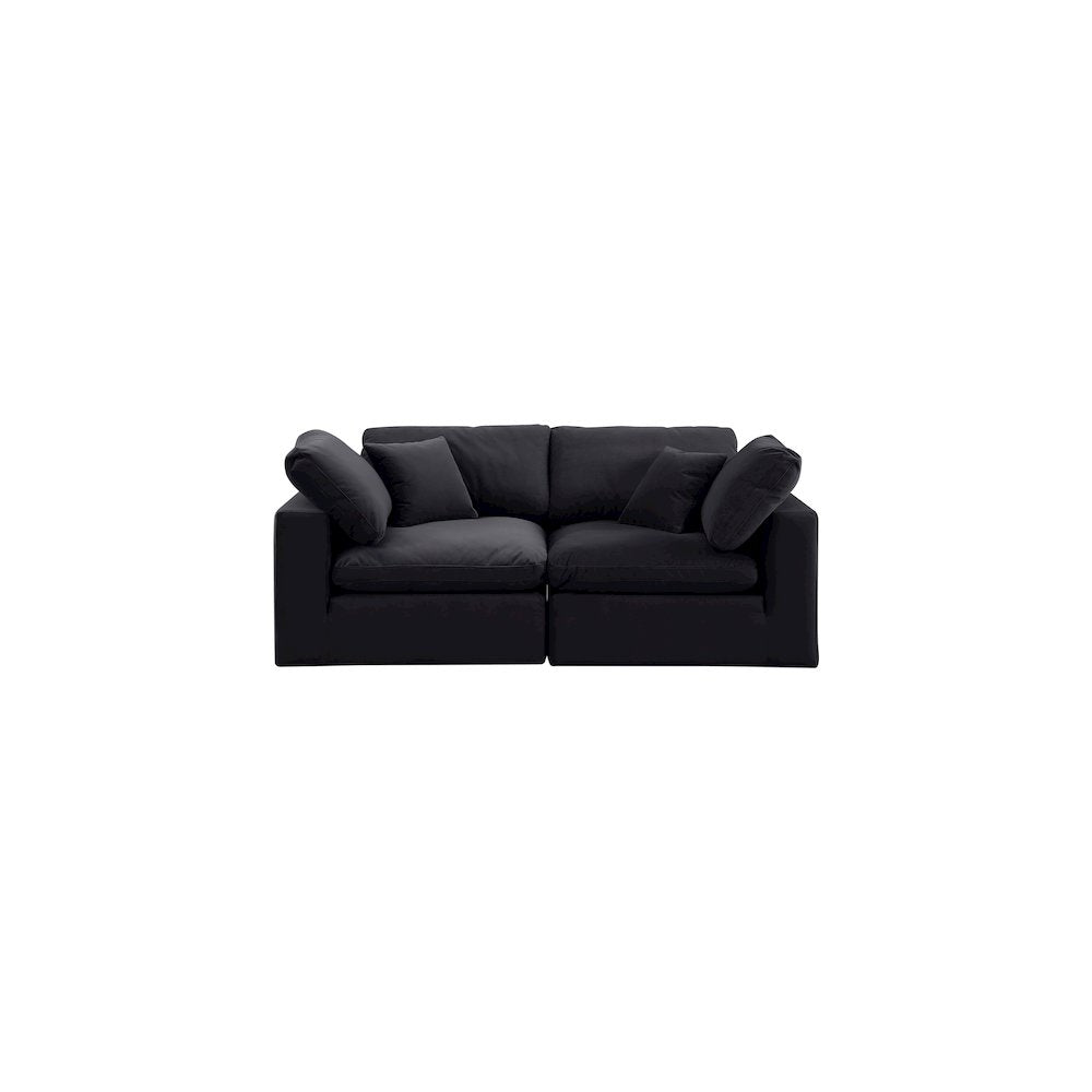 Comfy Black Velvet Modular Sofa