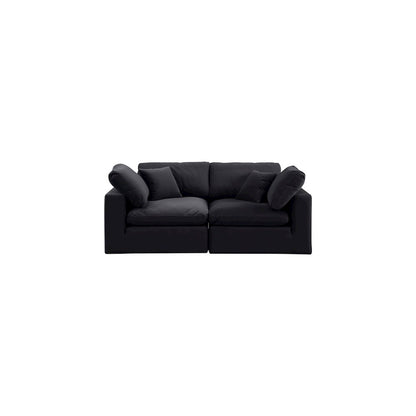 Comfy Black Velvet Modular Sofa