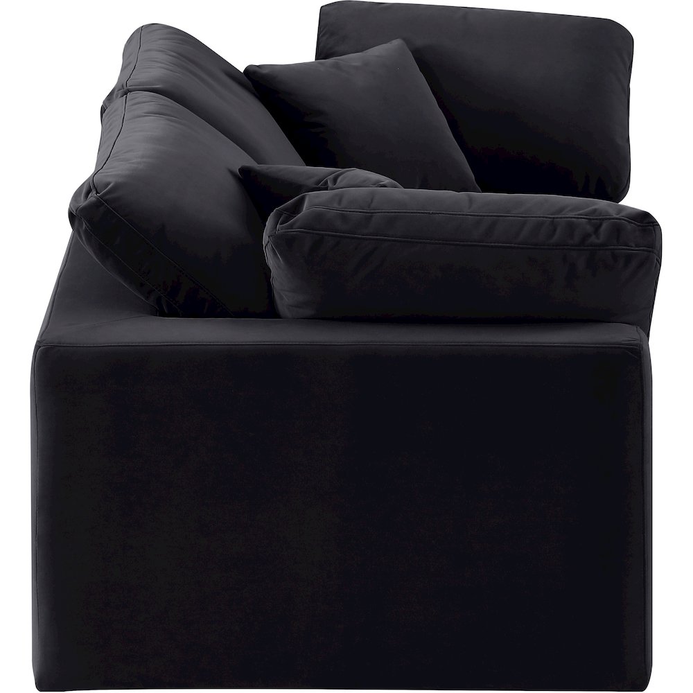 Comfy Black Velvet Modular Sofa