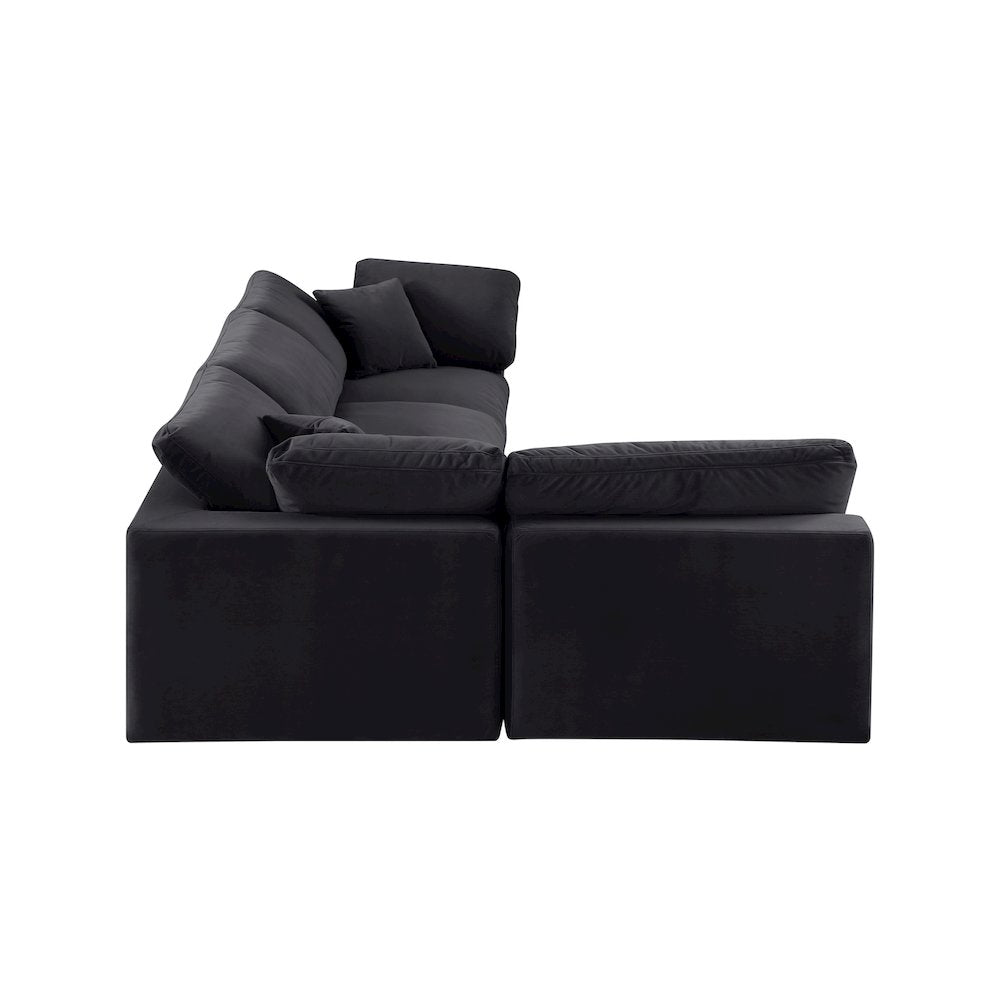 Comfy Black Velvet Modular Sectional