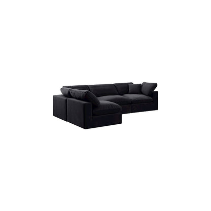 Comfy Black Velvet Modular Sectional