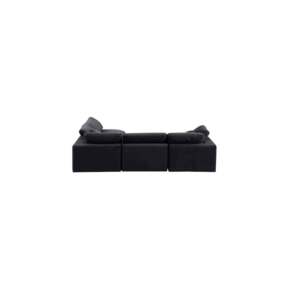 Comfy Black Velvet Modular Sectional