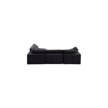 Comfy Black Velvet Modular Sectional