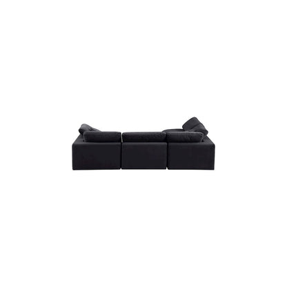 Comfy Black Velvet Modular Sectional
