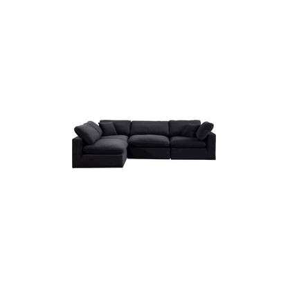 Comfy Black Velvet Modular Sectional