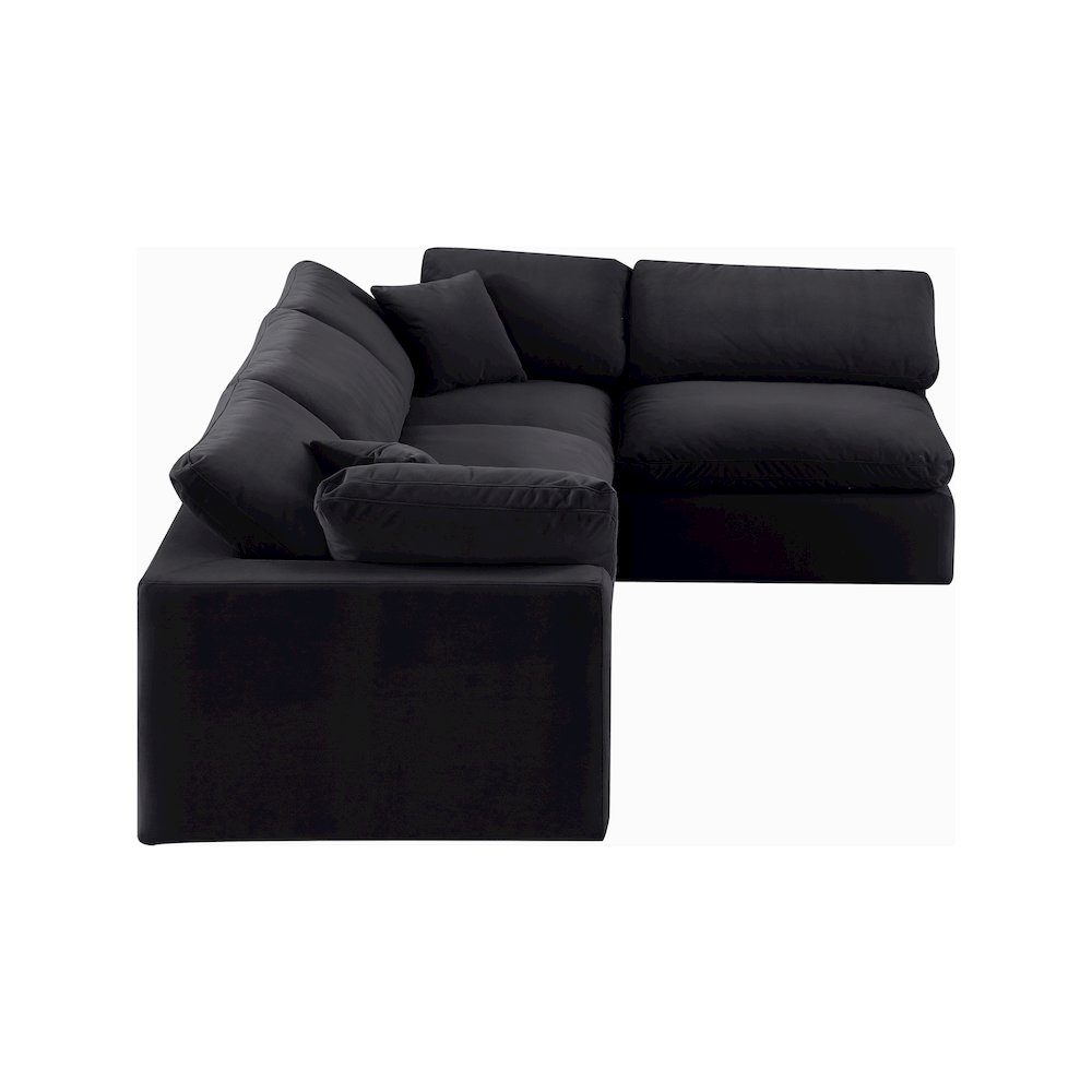Comfy Black Velvet Modular Sectional