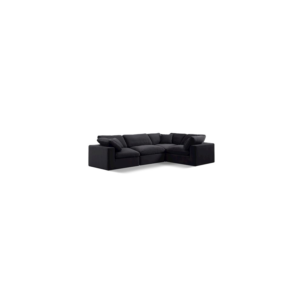 Comfy Black Velvet Modular Sectional