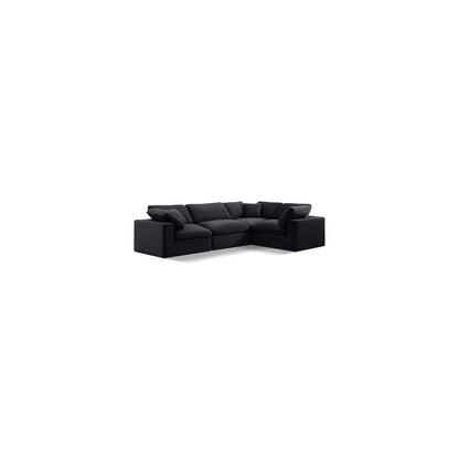 Comfy Black Velvet Modular Sectional