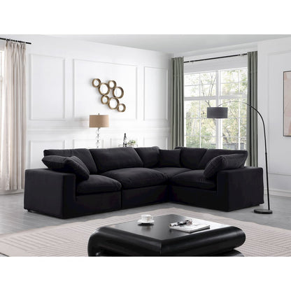 Comfy Black Velvet Modular Sectional