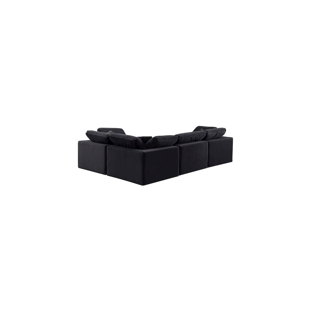 Comfy Black Velvet Modular Sectional