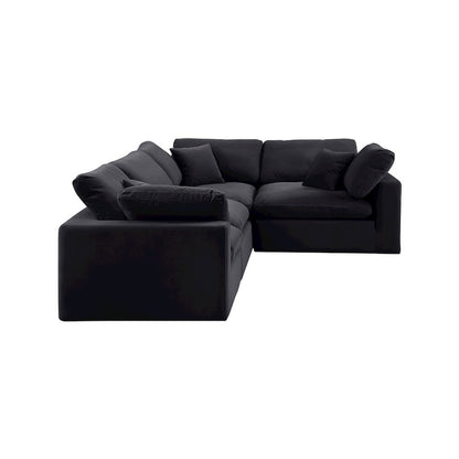 Comfy Black Velvet Modular Sectional