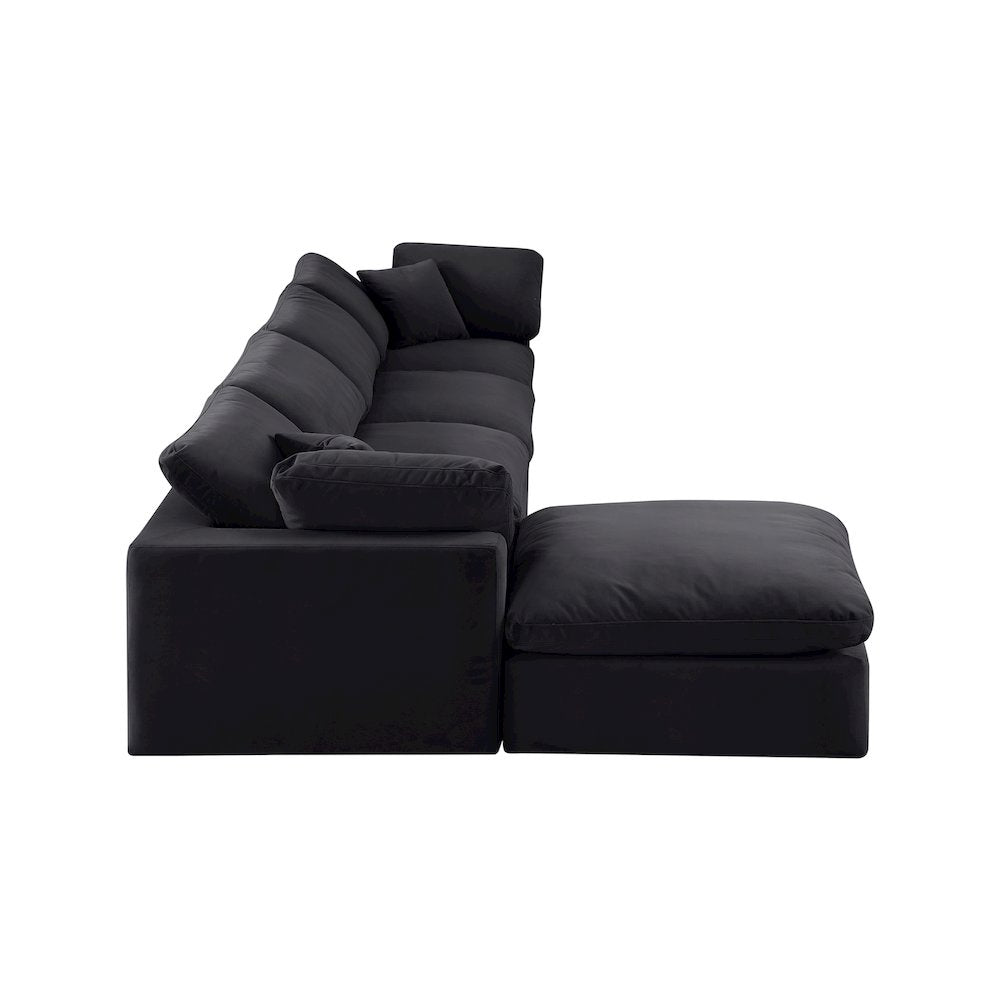 Comfy Black Velvet Modular Sectional