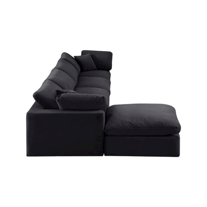 Comfy Black Velvet Modular Sectional
