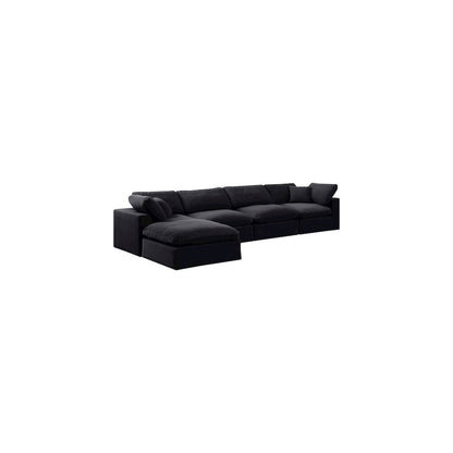 Comfy Black Velvet Modular Sectional