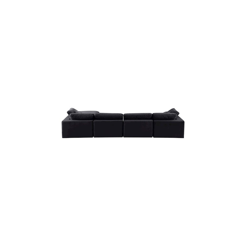 Comfy Black Velvet Modular Sectional
