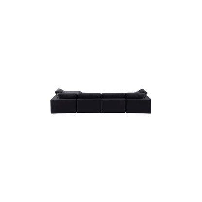 Comfy Black Velvet Modular Sectional