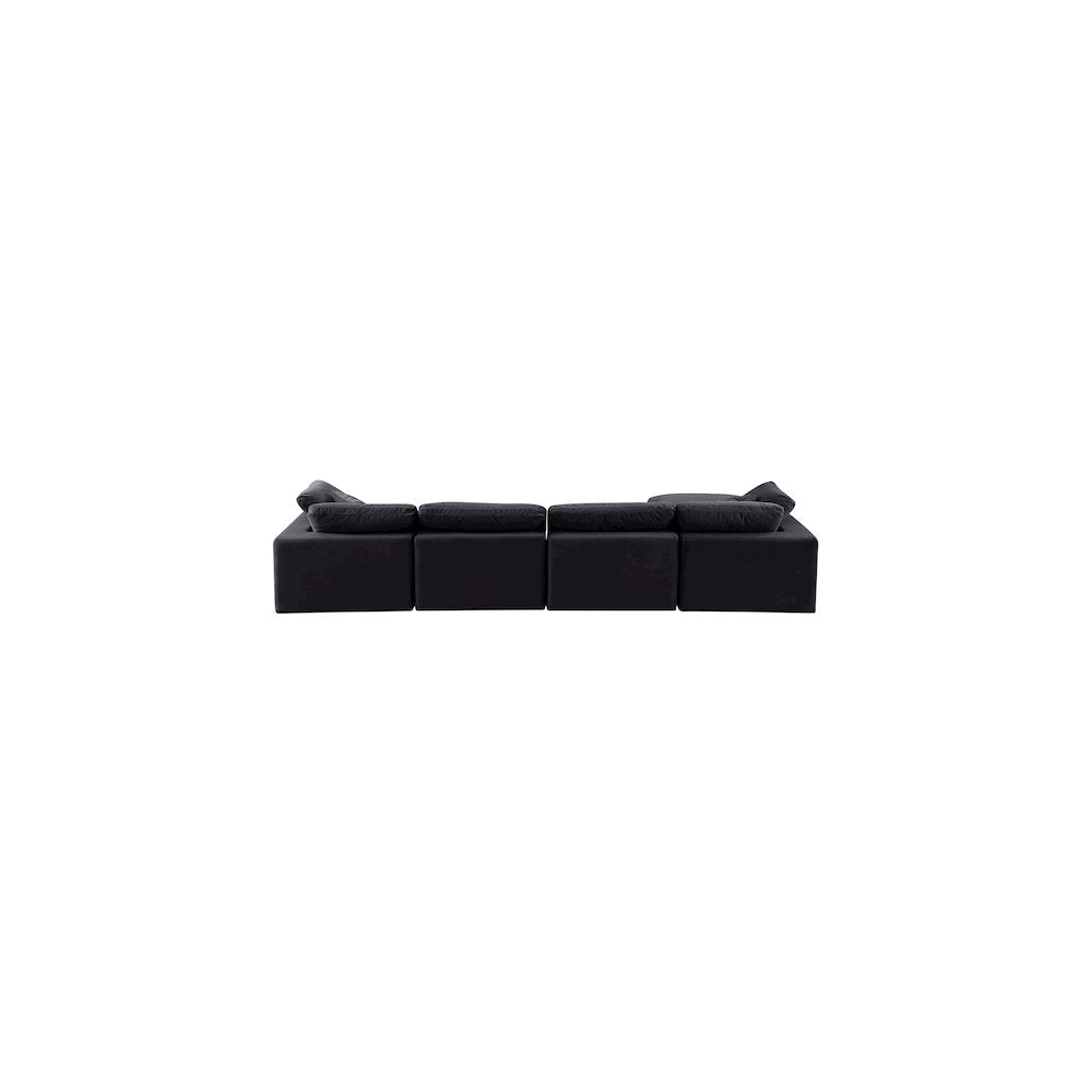 Comfy Black Velvet Modular Sectional